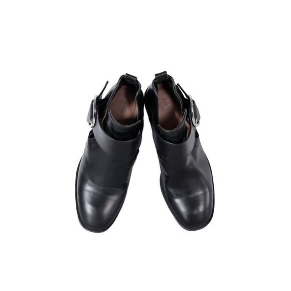 Zara Trafaluc Women's Size US 5.5 Black Lug Sole Ankle Boots Vegan Platform Shoe - Picture 6 of 8